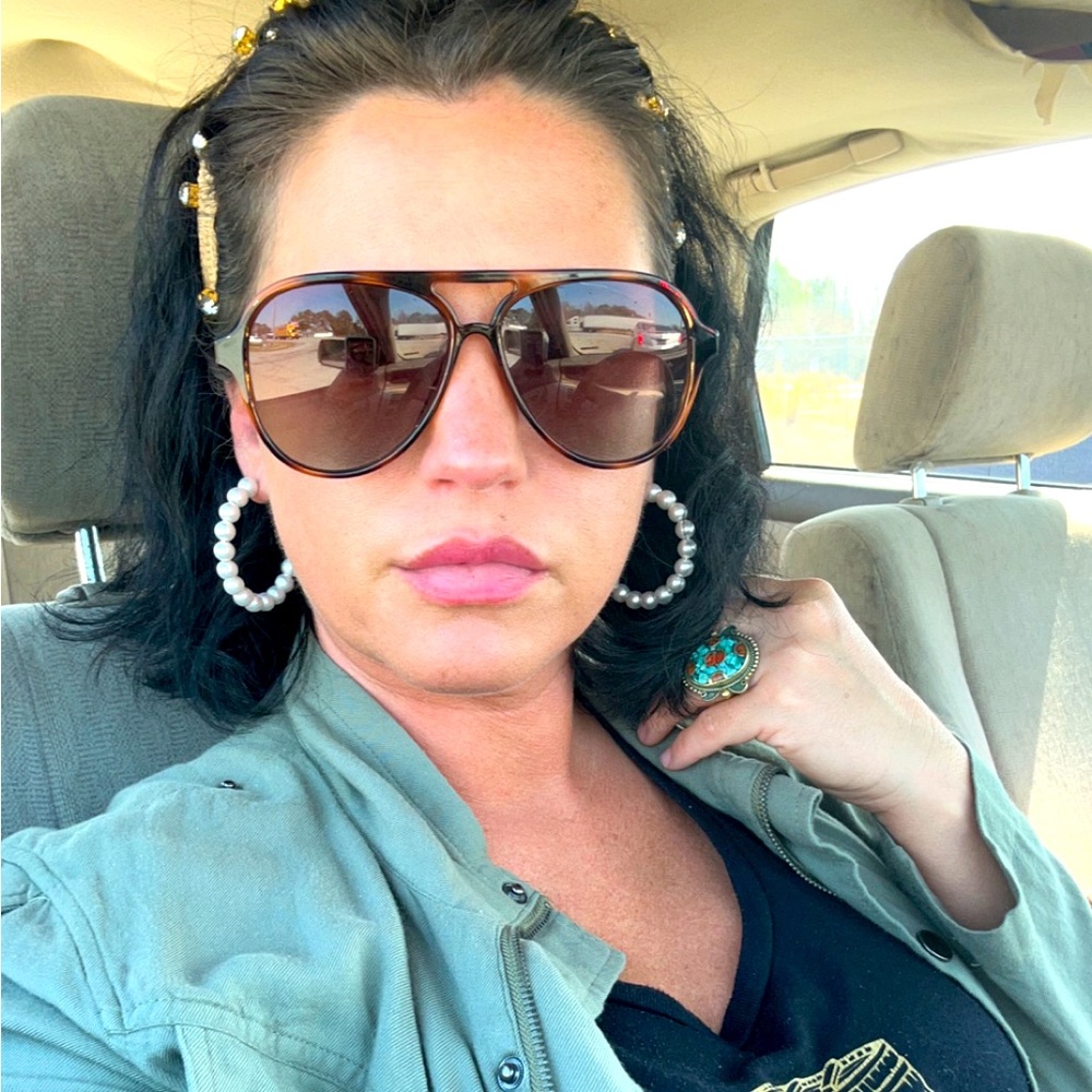 Sold Pearl hoop earrings